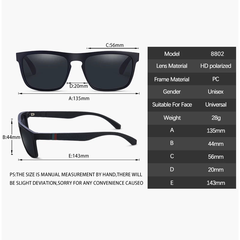 Vintage-Style Polarized Square Sunglasses