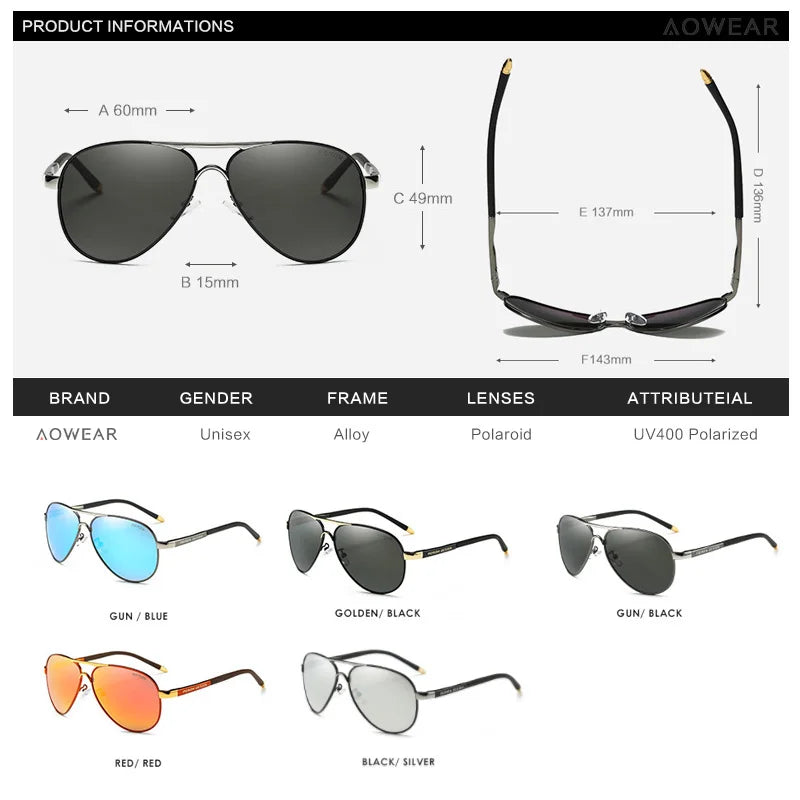 Men's Aviator-Style Sunglasses